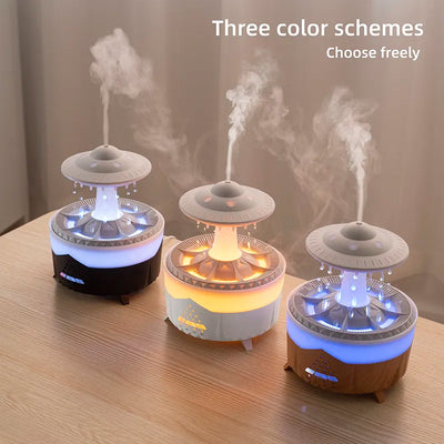 Rain Cloud Humidifier Raindrop Mushroom Humidifier 2/4/8h Timing Colorful Night Light Essential Oil Diffuser Home Bedroom Gifts